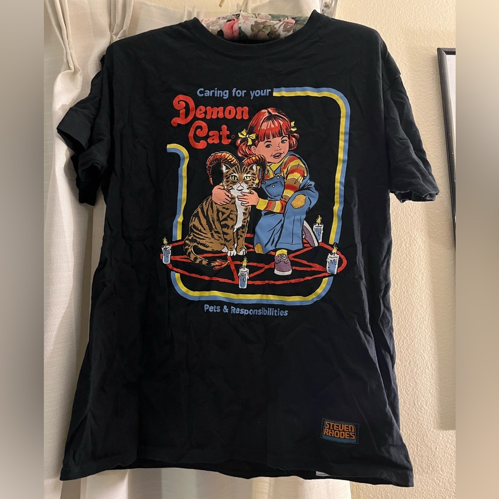 Steven Rhodes Caring for your Demon Cat T Shirt